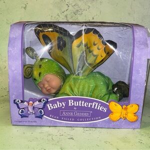 Anne Geddes Baby Butterflies Doll - Green and Yellow
